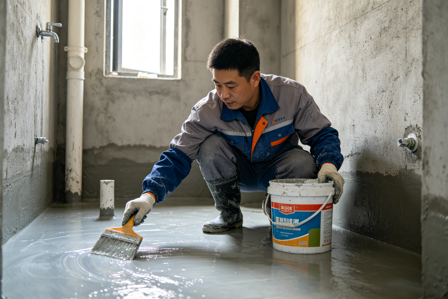 免砸砖防水专业施工过程