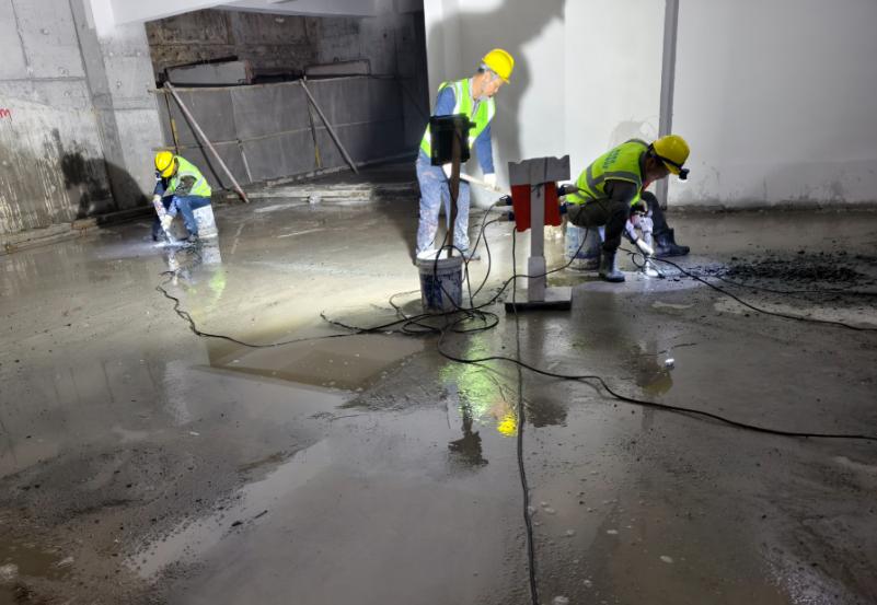 地下室漏水注浆施工现场
